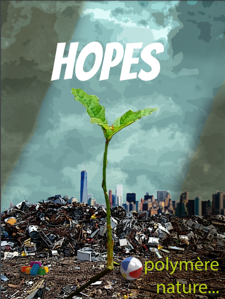 Affiche « Polymère nature » dénonçant la surabondance de déchets en ville